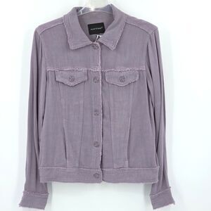 Velvet Heart Jacket Shacket Womens Small Purple Lightweight Shabby Chic Boho